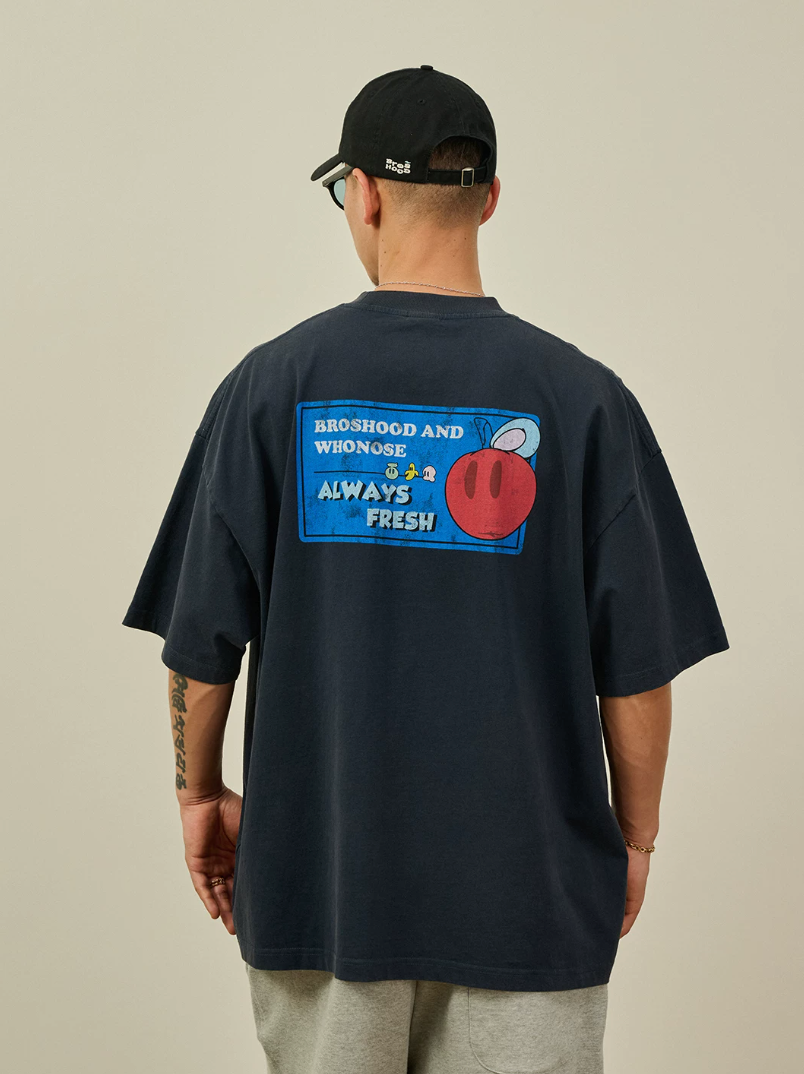 BROSHOOD バックプリント Tシャツ MB5223