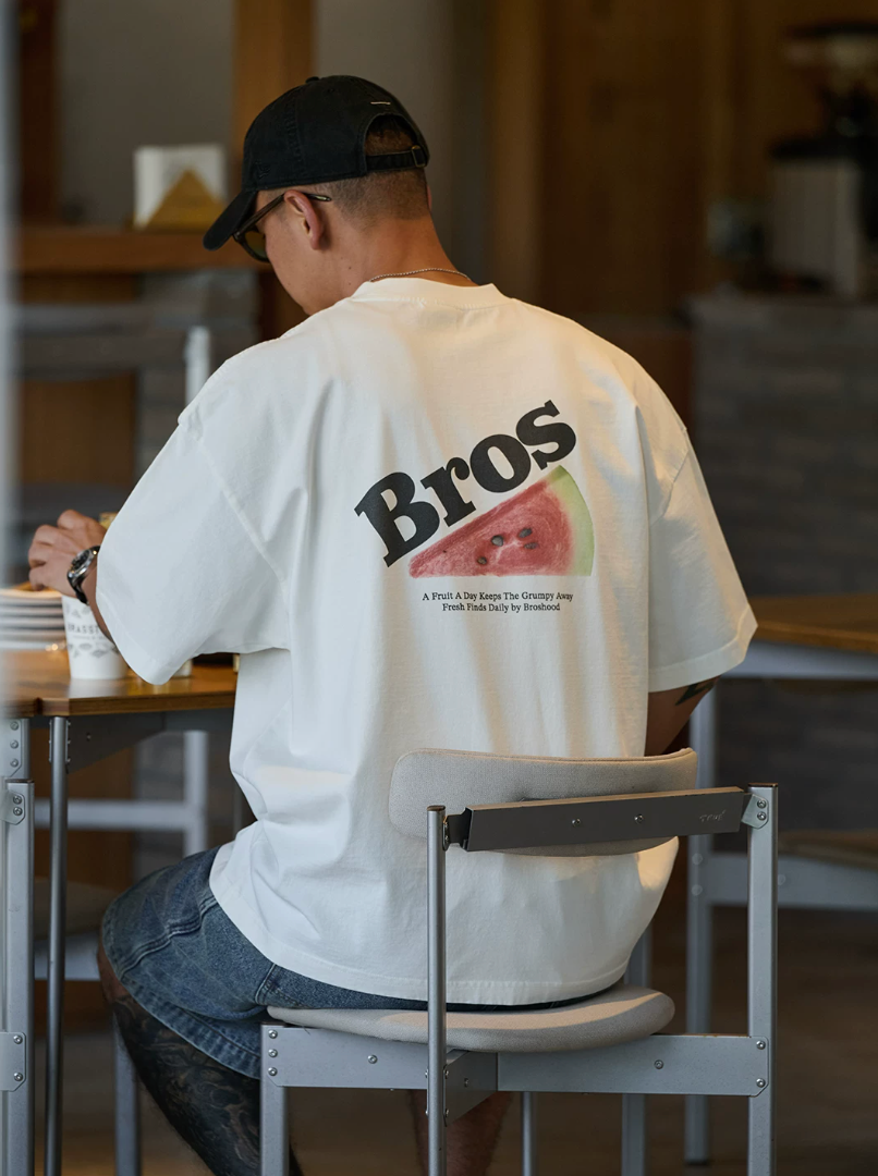 BROSHOOD バックプリント Tシャツ MB5225