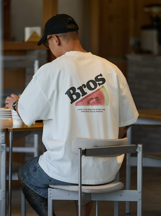 BROSHOOD バックプリント Tシャツ MB5225