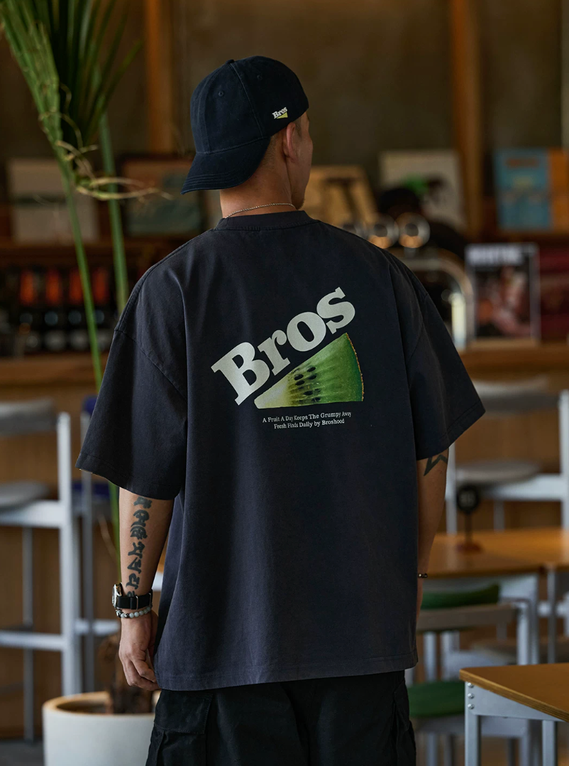 BROSHOOD バックプリント Tシャツ MB5225