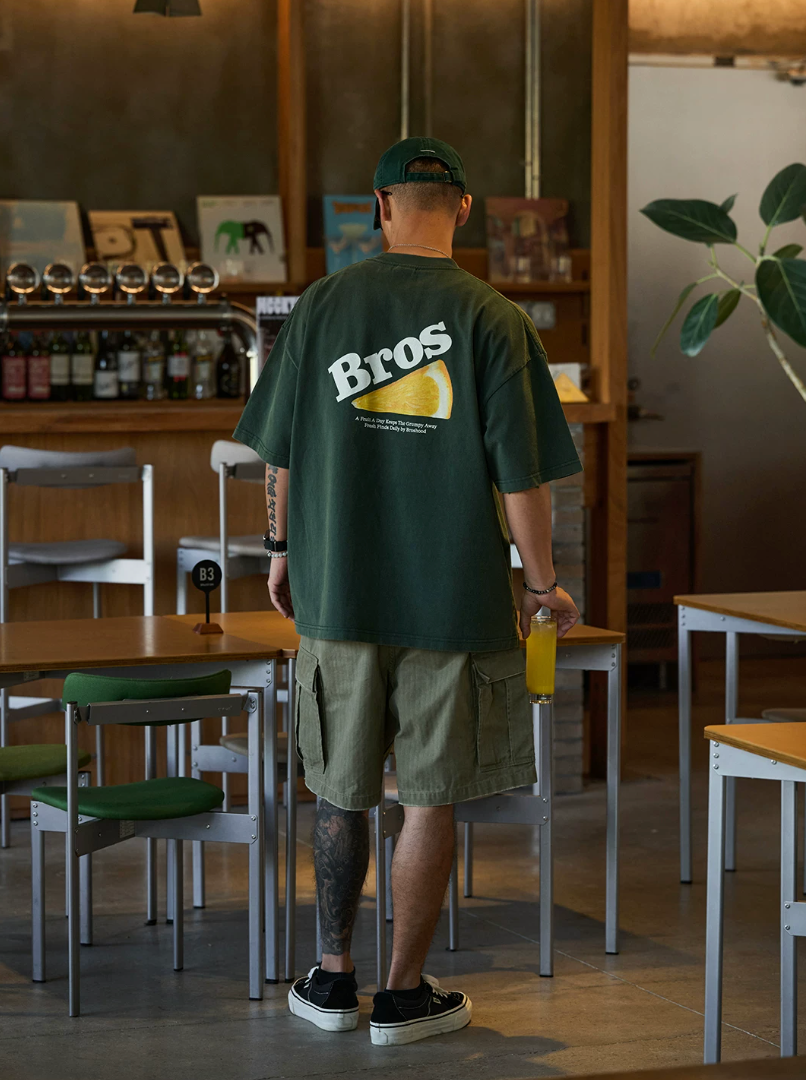 BROSHOOD バックプリント Tシャツ MB5225