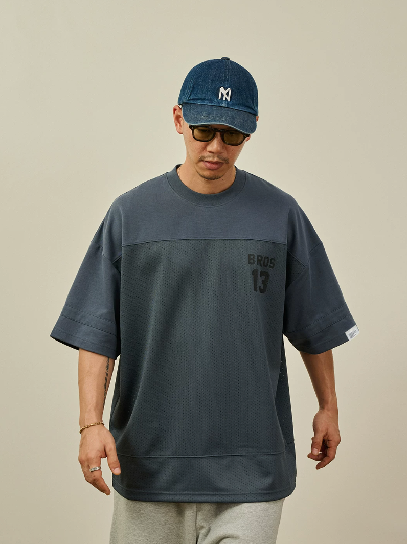 BROSHOOD バックプリント メッシュTシャツ MB5227