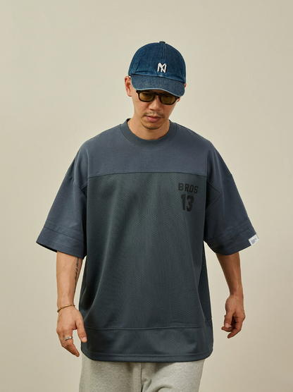 BROSHOOD バックプリント メッシュTシャツ MB5227