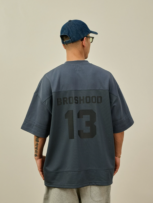 BROSHOOD バックプリント メッシュTシャツ MB5227