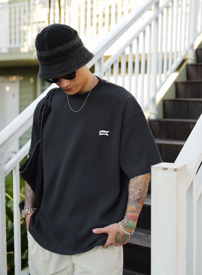 UNBENT ワンポイントロゴ ワッフルTシャツ MB5244