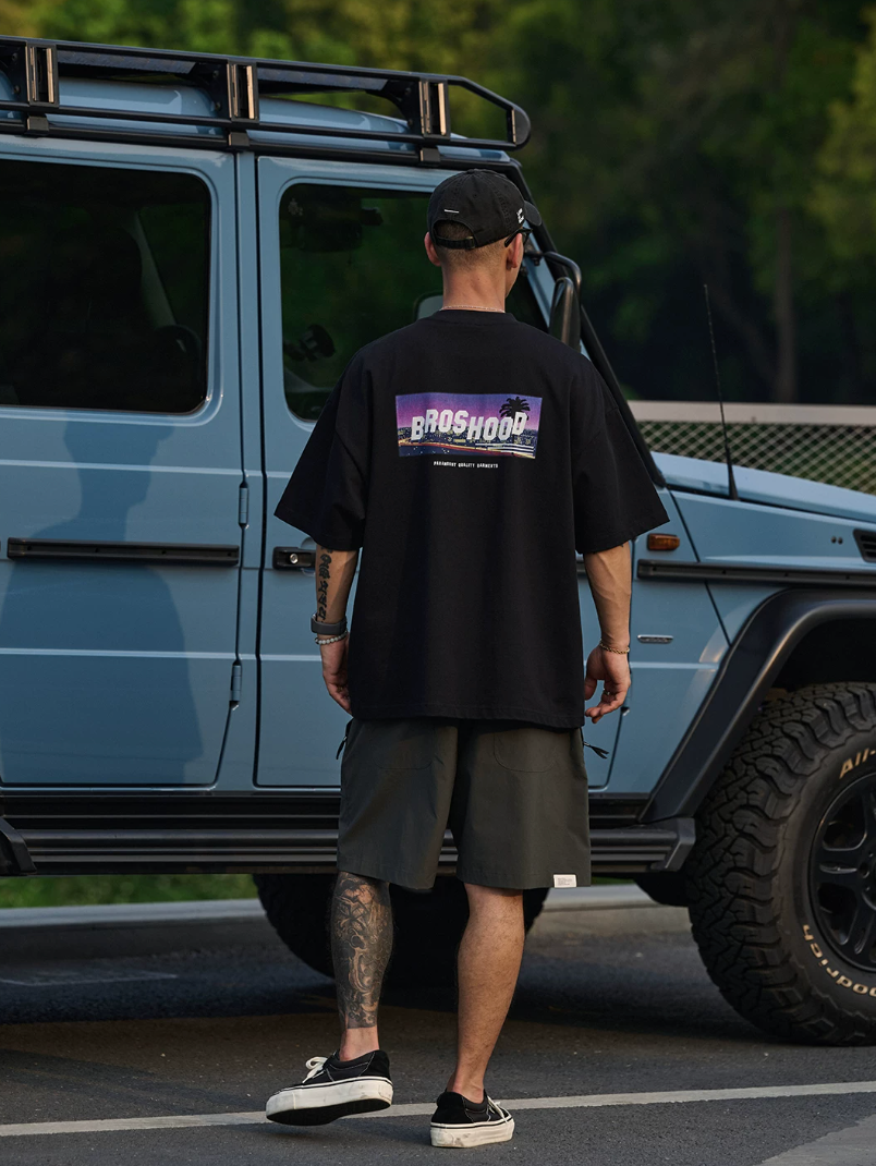 BROSHOOD バックプリント Tシャツ MB5265