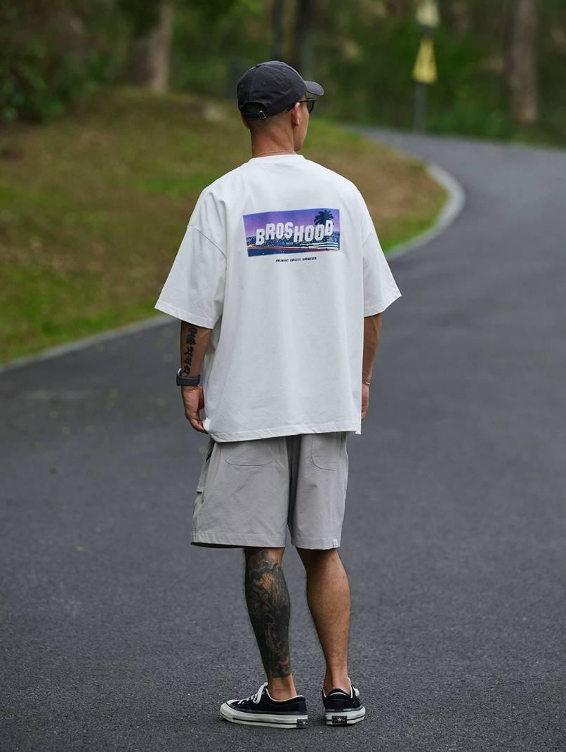 BROSHOOD バックプリント Tシャツ MB5265