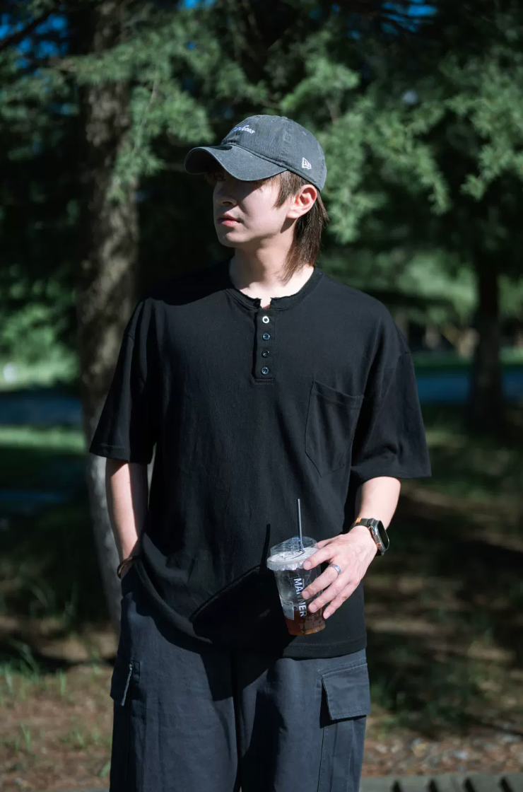 PUZZLECITY ヘンリーネック Tシャツ MB5330