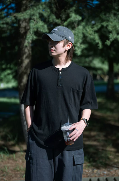 PUZZLECITY ヘンリーネック Tシャツ MB5330