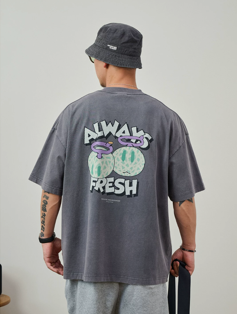BROSHOOD バックプリントTシャツ MB5334