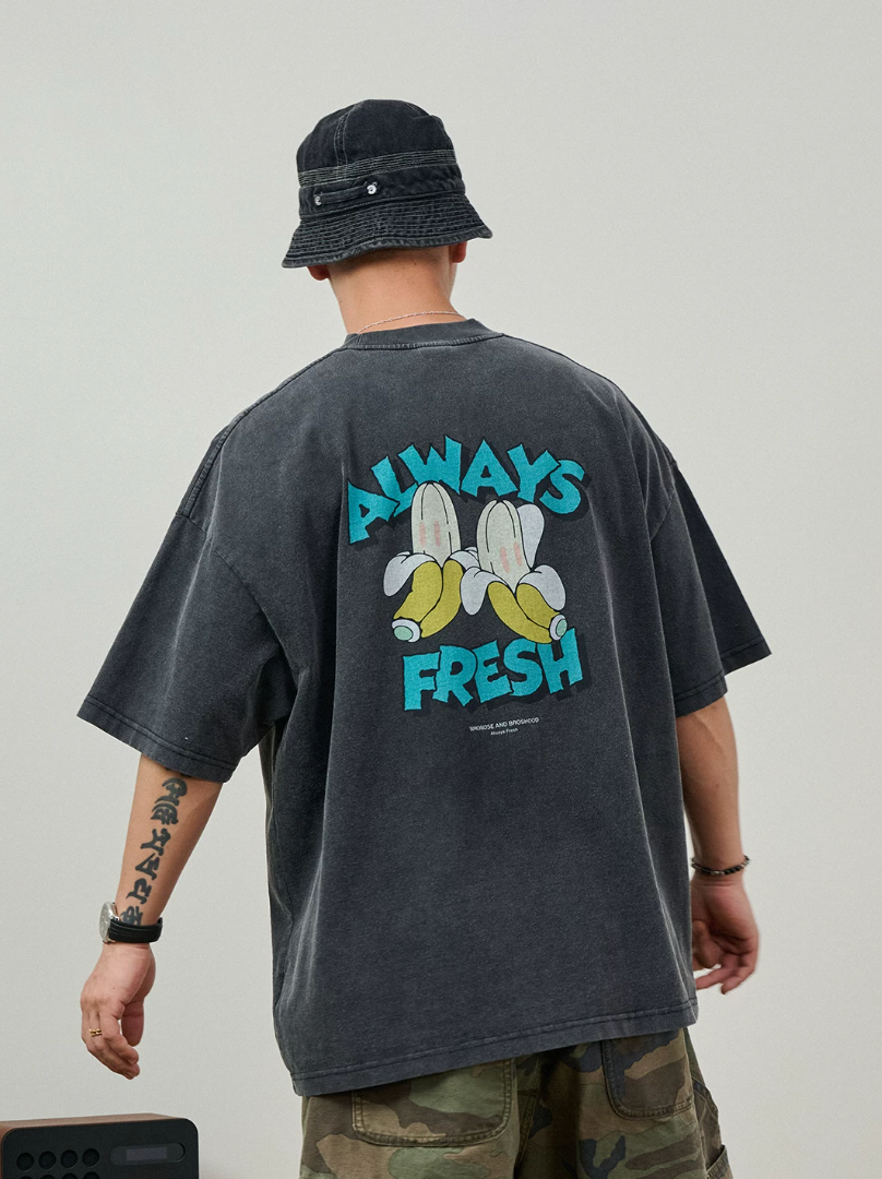 BROSHOOD バックプリントTシャツ MB5334