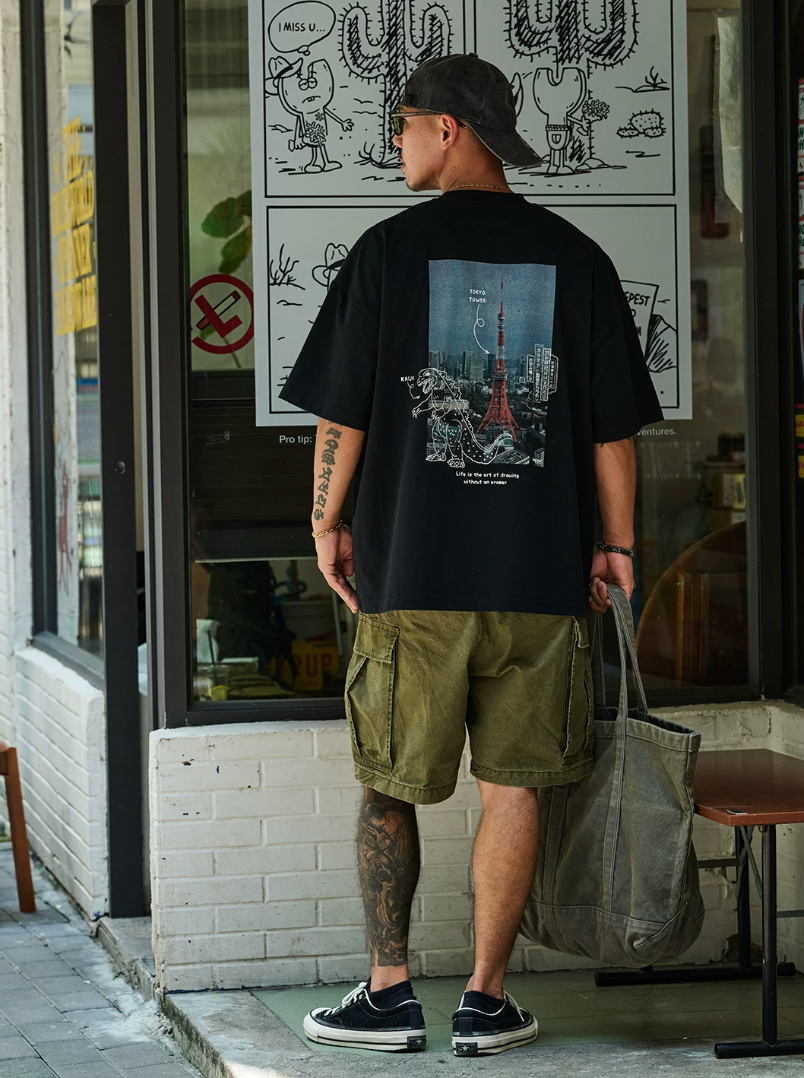 BROSHOOD バックプリントTシャツ MB5336