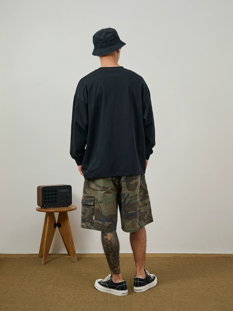 BROSHOOD ワンポイントロゴ ロングTシャツ MB5337