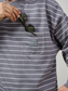 BROSHOOD ボーダー ロングTシャツ MB5338