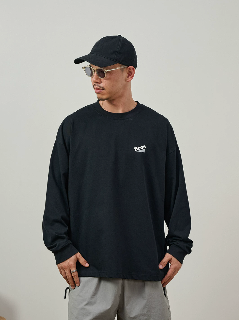 BROSHOOD バックプリント ロングTシャツ MB5339