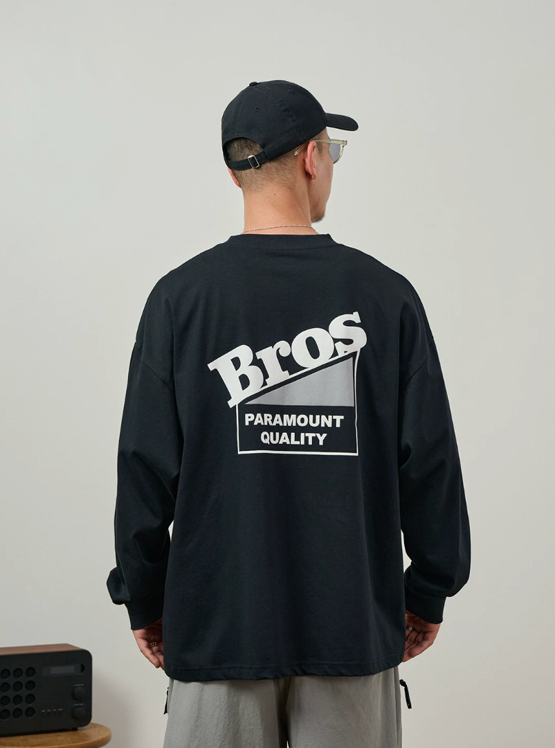 BROSHOOD バックプリント ロングTシャツ MB5339