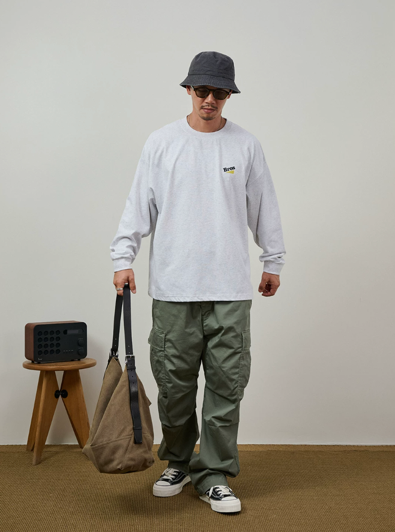 BROSHOOD バックプリント ロングTシャツ MB5339