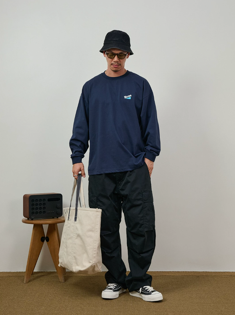 BROSHOOD バックプリント ロングTシャツ MB5339
