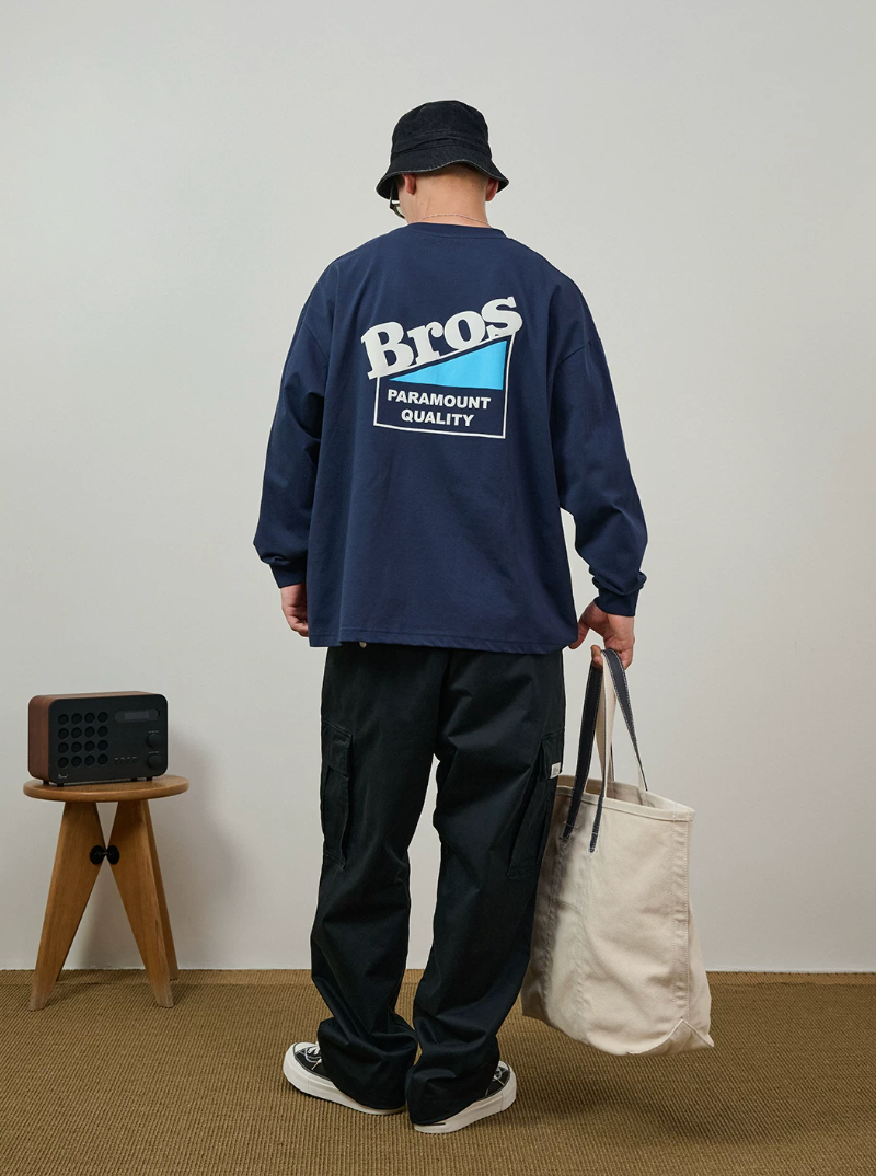 BROSHOOD バックプリント ロングTシャツ MB5339