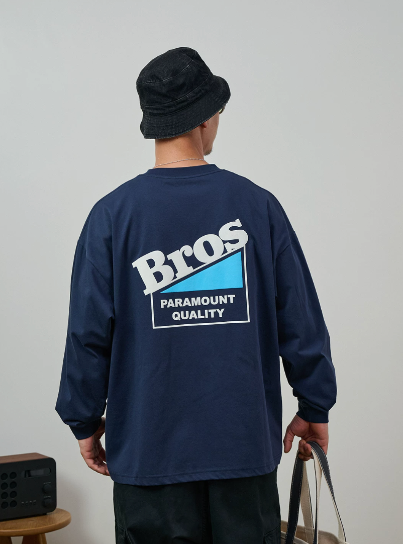 BROSHOOD バックプリント ロングTシャツ MB5339
