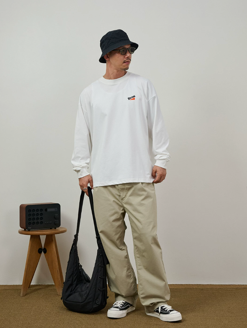 BROSHOOD バックプリント ロングTシャツ MB5339