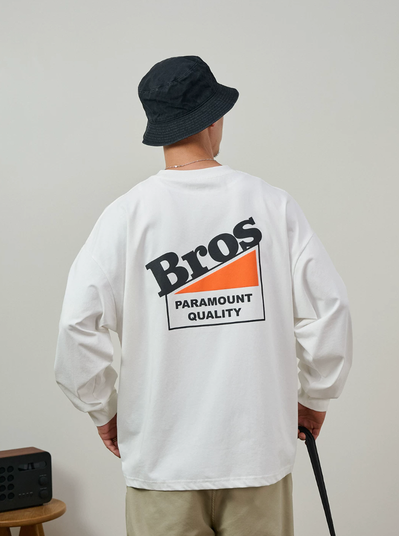 BROSHOOD バックプリント ロングTシャツ MB5339