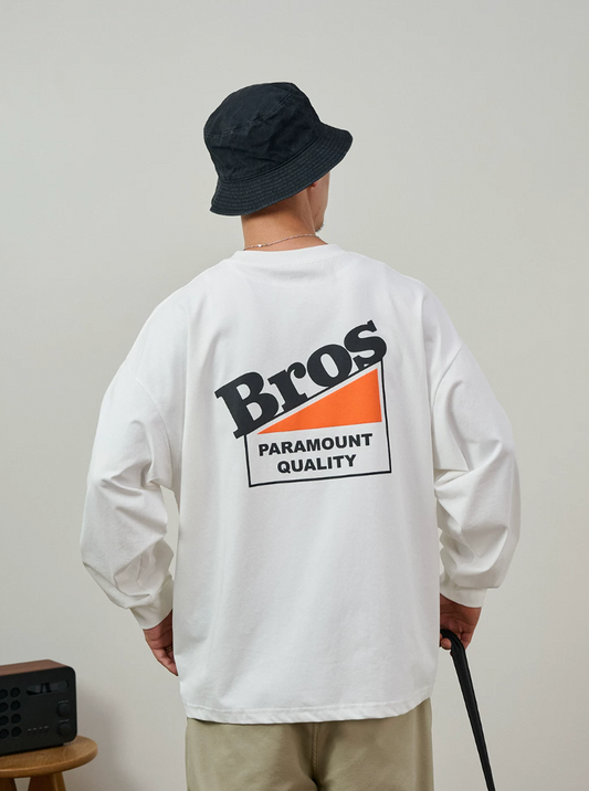 BROSHOOD バックプリント ロングTシャツ MB5339