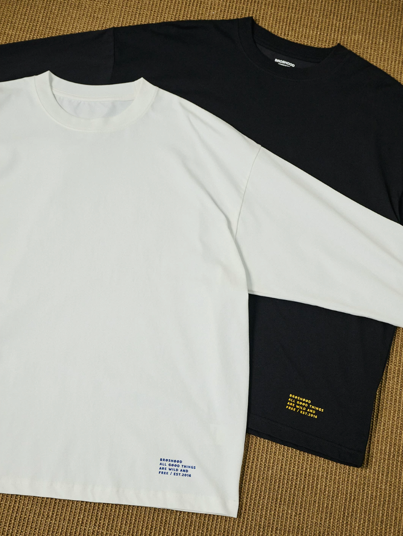 BROSHOOD バックプリント ロングTシャツ MB5340