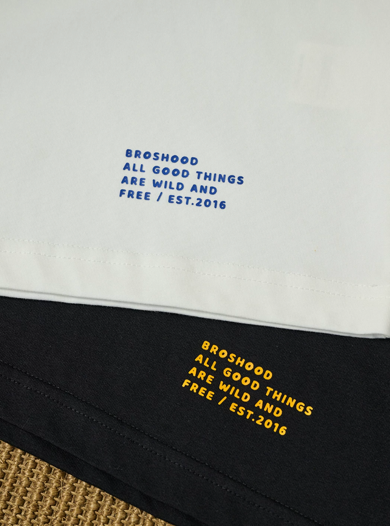 BROSHOOD バックプリント ロングTシャツ MB5340