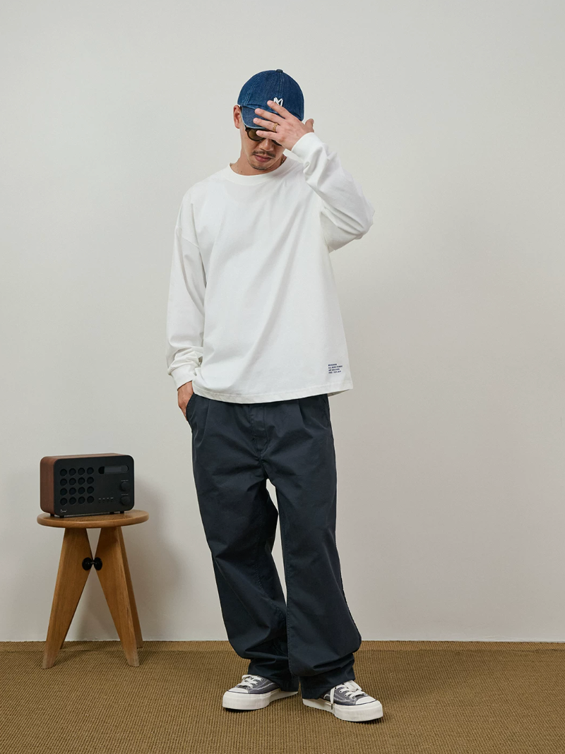 BROSHOOD バックプリント ロングTシャツ MB5340