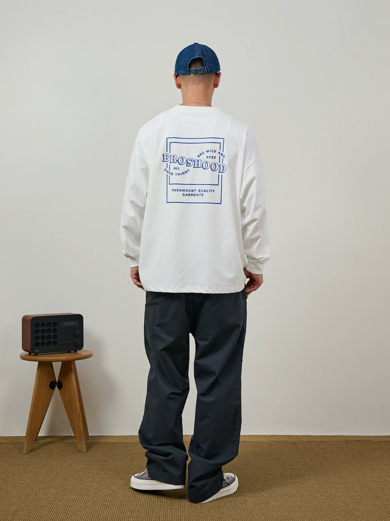 BROSHOOD バックプリント ロングTシャツ MB5340