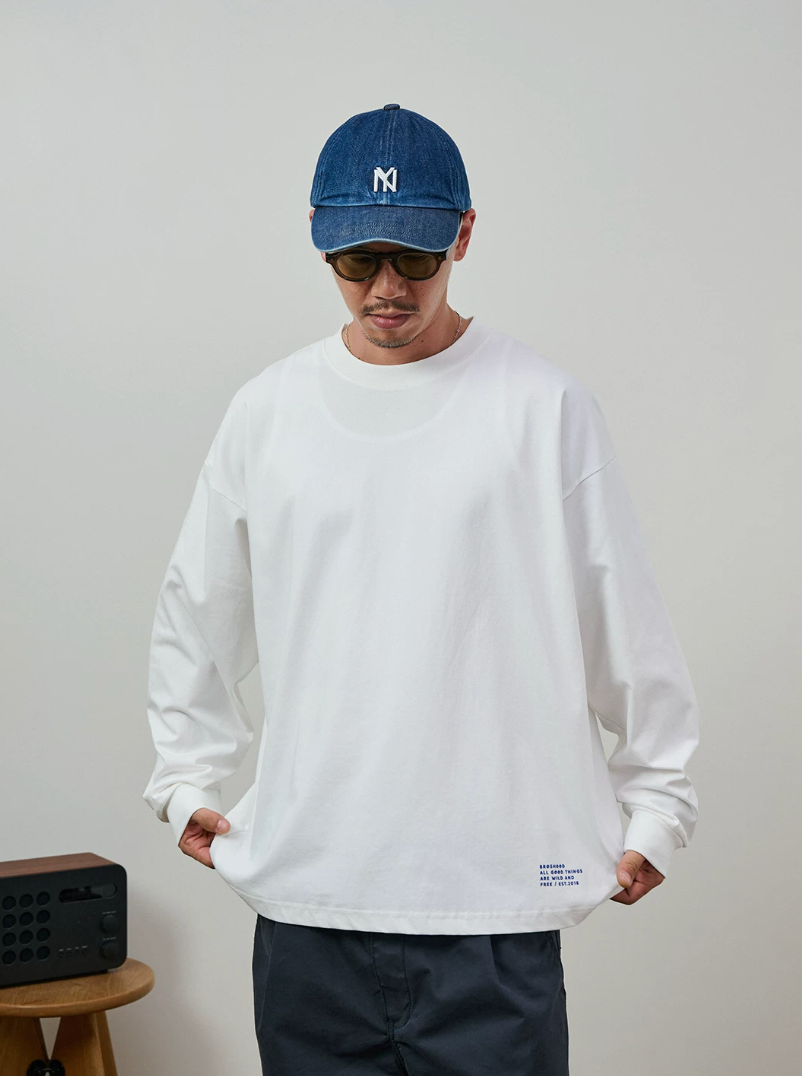 BROSHOOD バックプリント ロングTシャツ MB5340