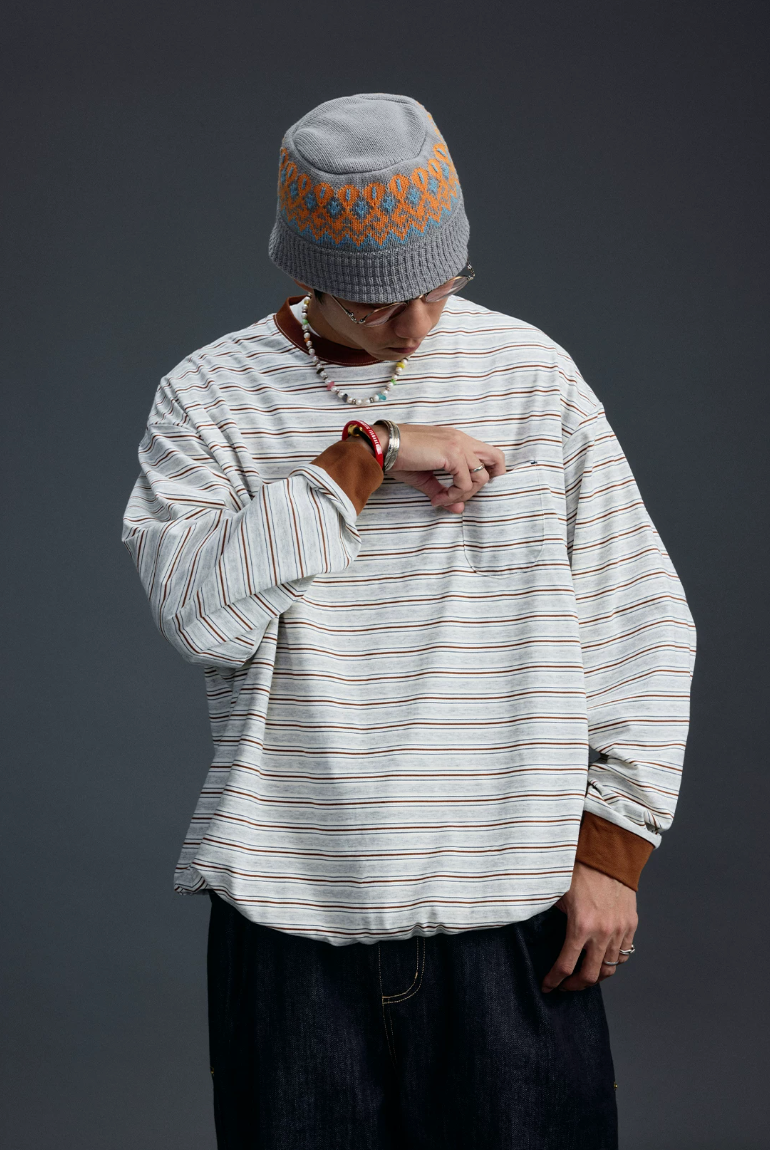 BANANACLUB ストライプ ロングTシャツ MB5348