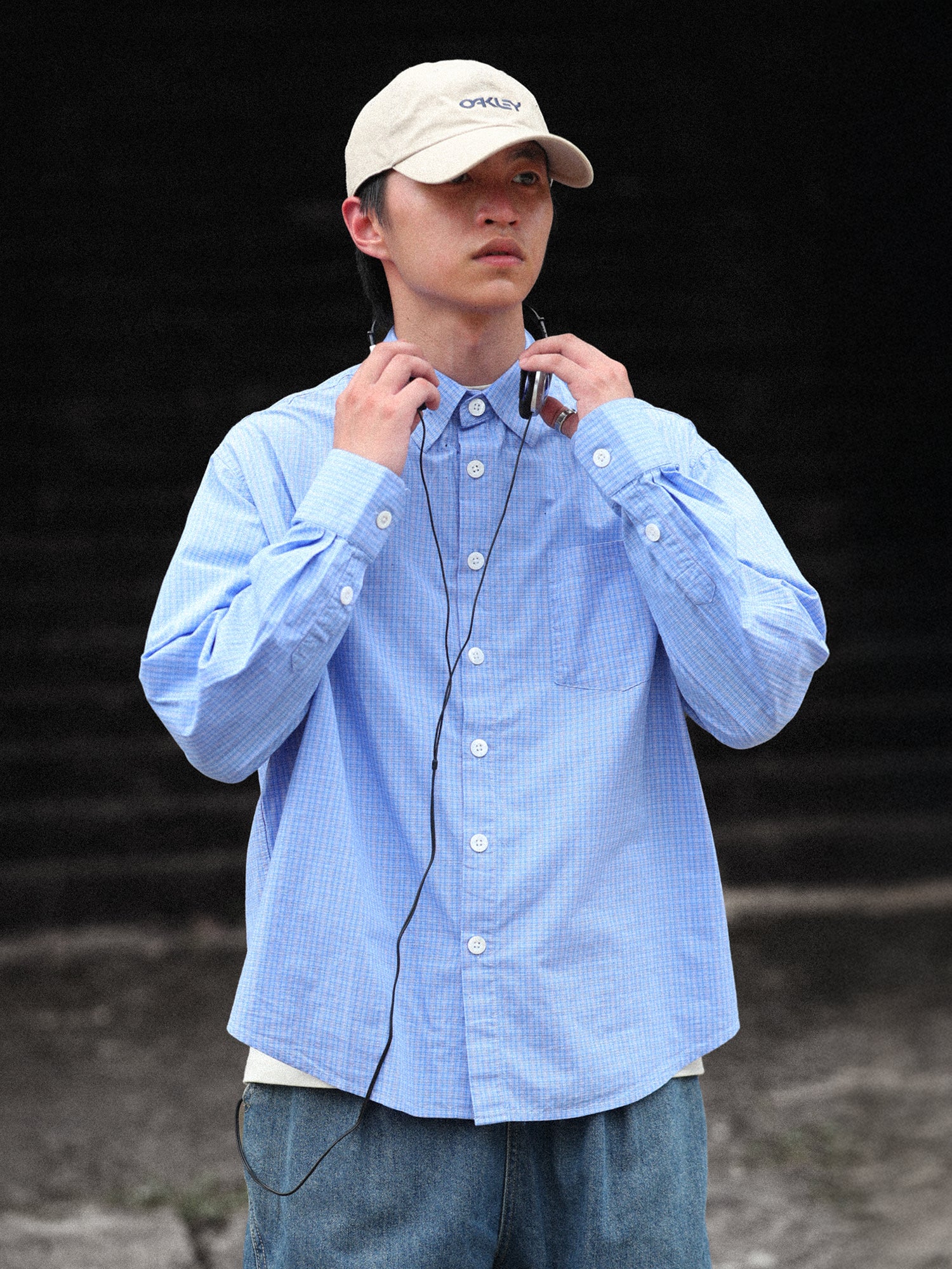 OVY Cotton Poplin Pin Check Wide Shirts OVY Cotton Poplin Pin