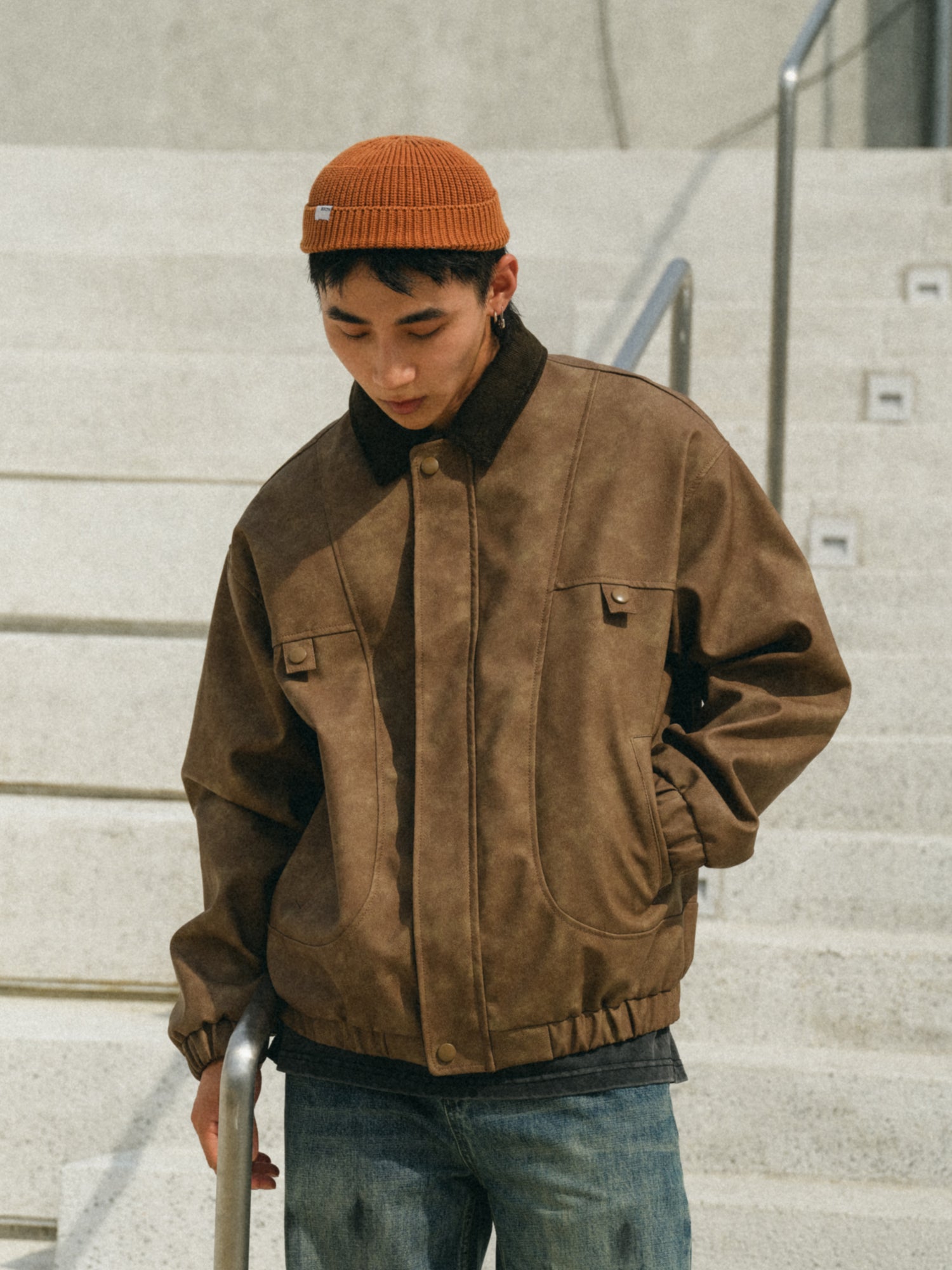 BDCT 襟コーデュロイ レザージャケット – MOBU