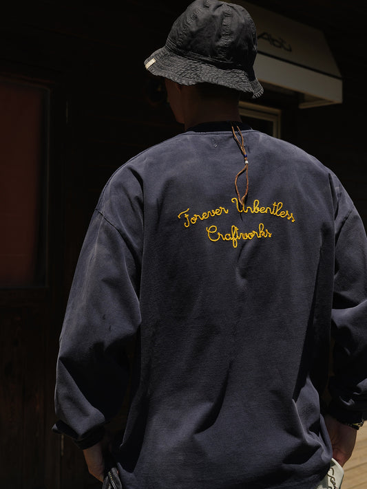 UNBENT ウォッシュ 刺繍 ロングTシャツ MB4886